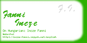 fanni incze business card